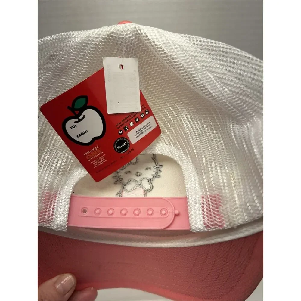 Hello Kitty BallCap Youth Always Kind Pink White Mesh Embroidered Adjustable NEW